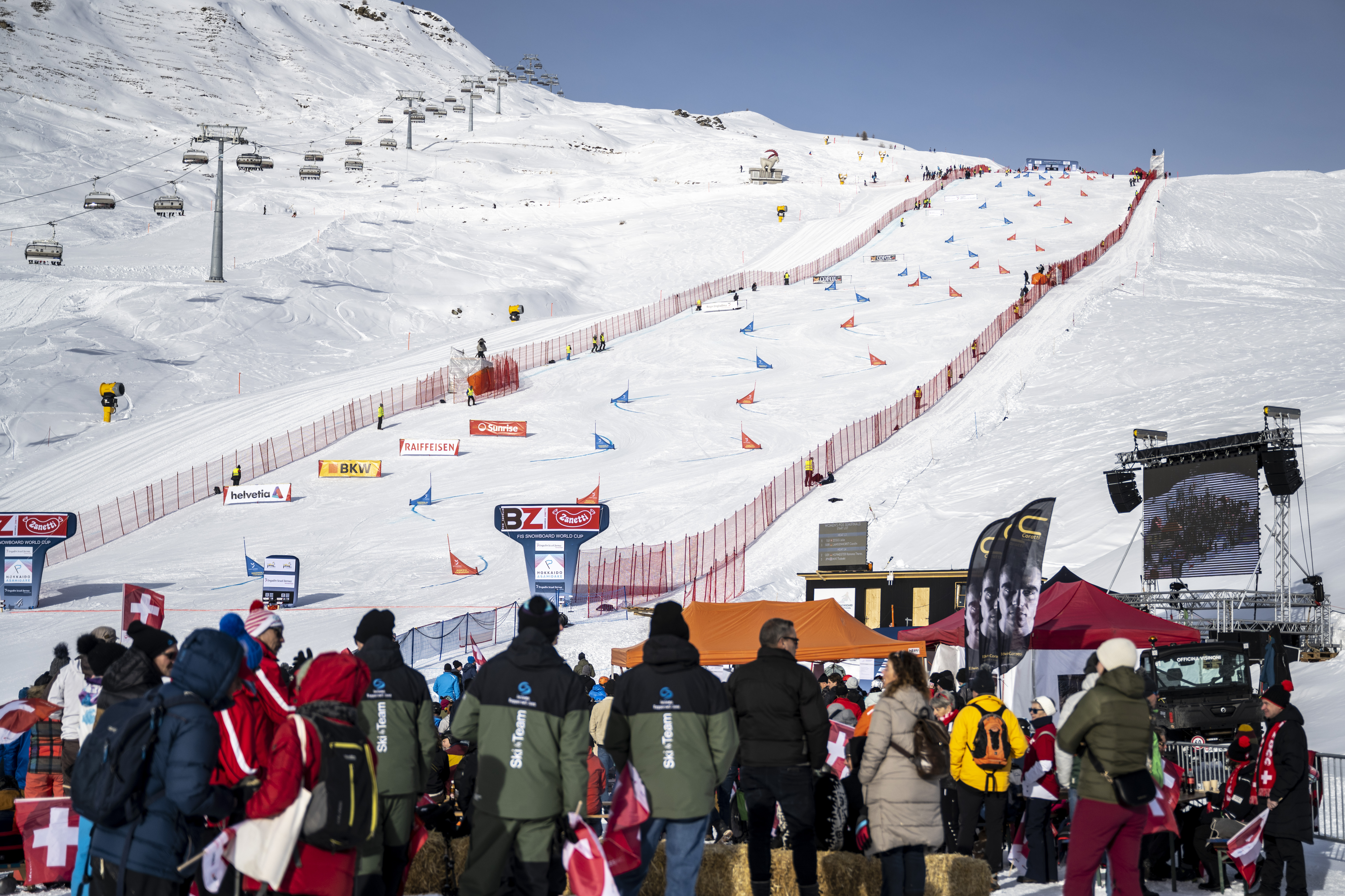 Snowboard Weltcup in Ftan, Scuol. Aufgenommen am 14.1.2023 Bild.  Mayk Wendt